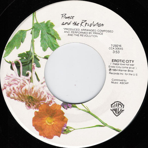 Prince And The Revolution : Let's Go Crazy / Erotic City (7", Single, SRC)