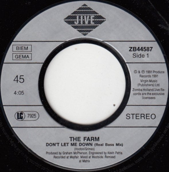 The Farm : Don't Let Me Down (7", Single)