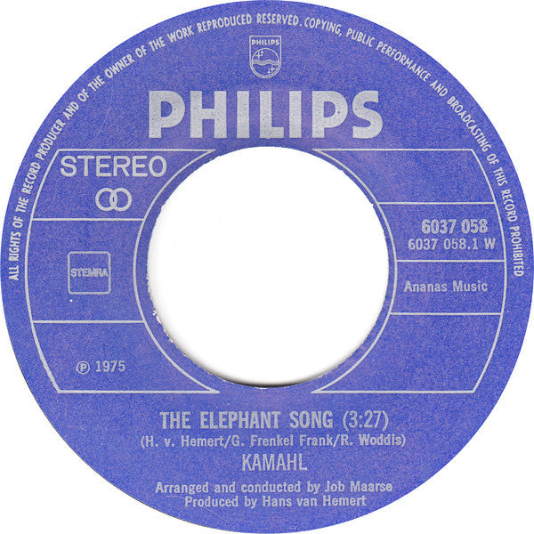 Kamahl : The Elephant Song / A Daisy A Day (7", Single)