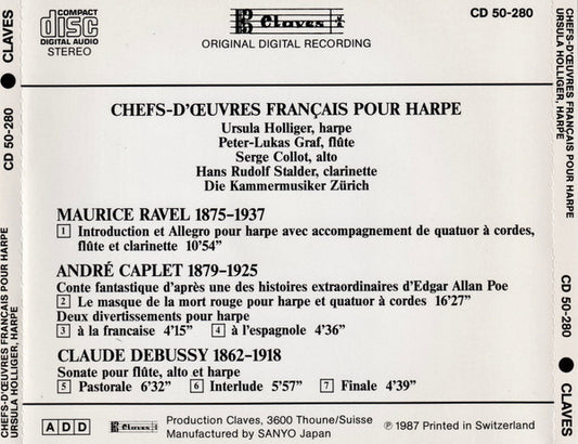 Ursula Holliger, Claude Debussy, Maurice Ravel, André Caplet : Französische Meisterwerke Für Harfe - Chefs-D'Œuvres Français Pour Harpe (CD)