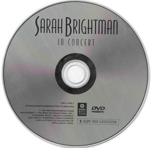 Sarah Brightman : In Concert (DVD-V, Album, PAL)
