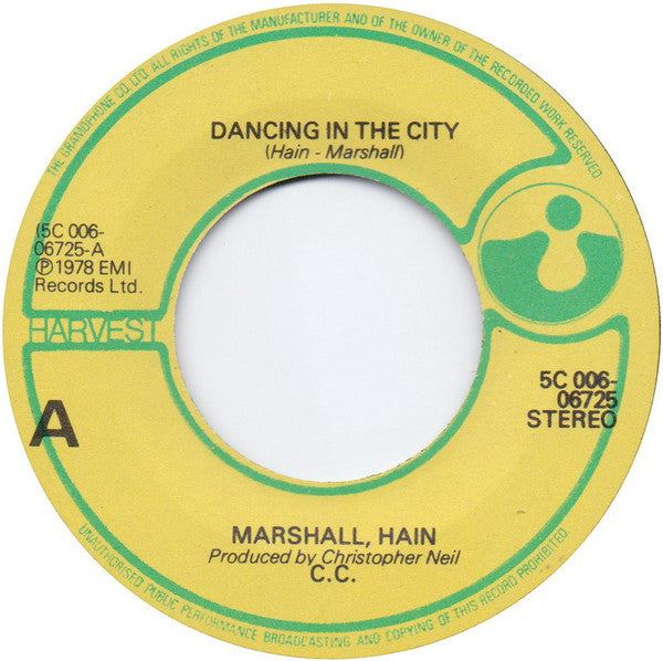 Marshall Hain : Dancing In The City (7", Single)