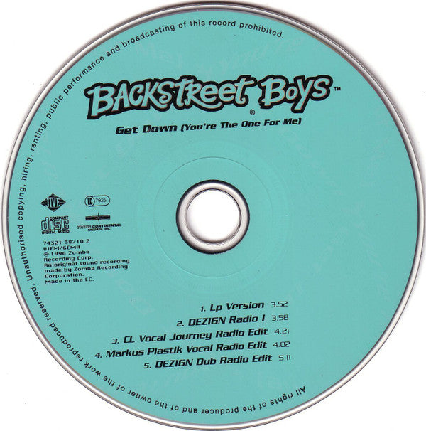 Backstreet Boys : Get Down (You're The One For Me) (CD, Maxi)