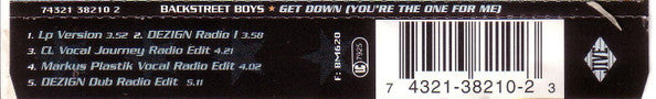 Backstreet Boys : Get Down (You're The One For Me) (CD, Maxi)
