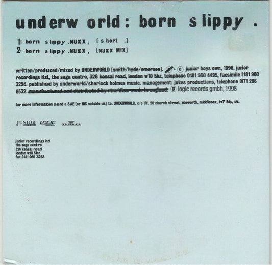 Underworld : Born Slippy (CD, Single, Car)