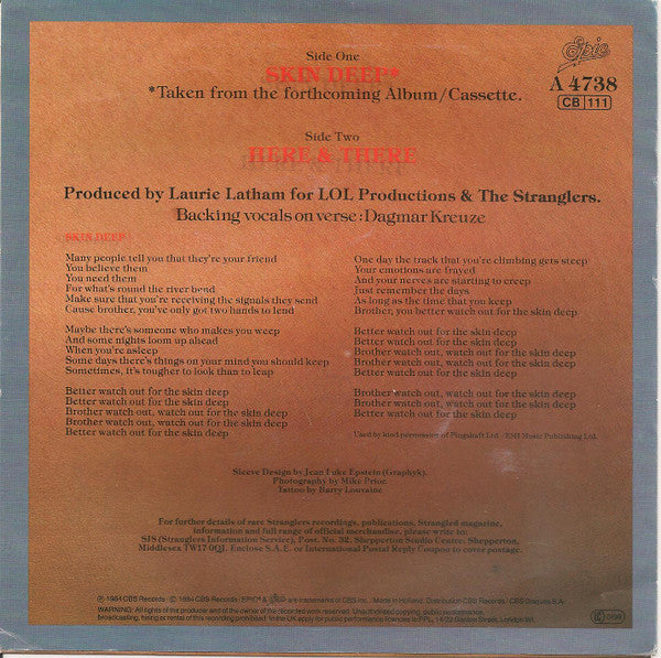 The Stranglers : Skin Deep (7", Single)