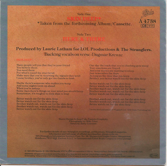 The Stranglers : Skin Deep (7", Single)