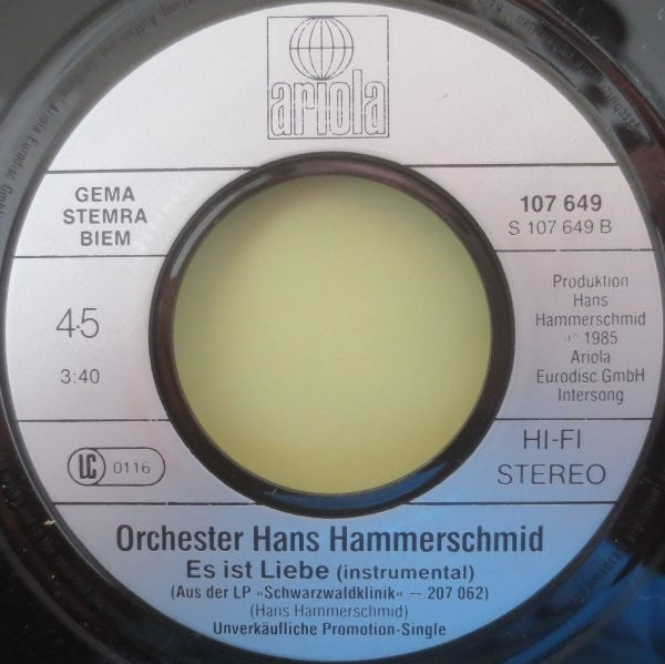Orchester Hans Hammerschmid : Hallo - Dr. B. - Titelmusik Zur ZDF-Serie Die Schwarzwaldklinik (7", Single, Promo)