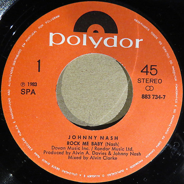 Johnny Nash : Rock Me Baby (7", Single)