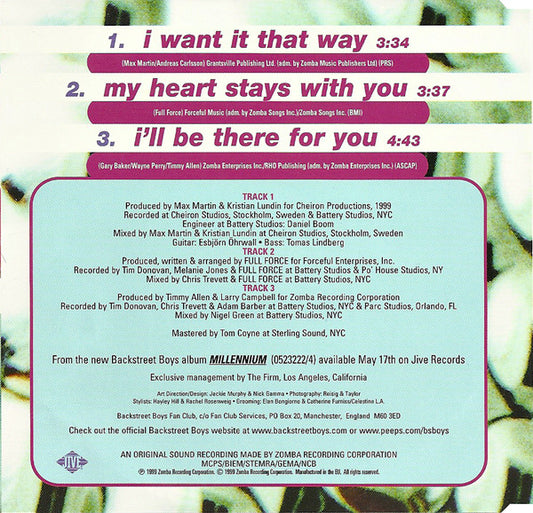 Backstreet Boys : I Want It That Way (CD, Maxi)