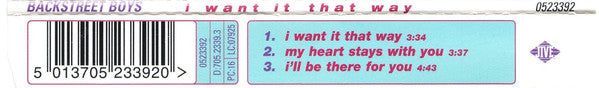 Backstreet Boys : I Want It That Way (CD, Maxi)