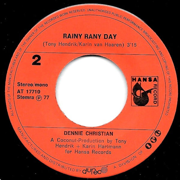 Dennie Christian : Habe Ich Dich Heute Nacht Verloren (7", Single)