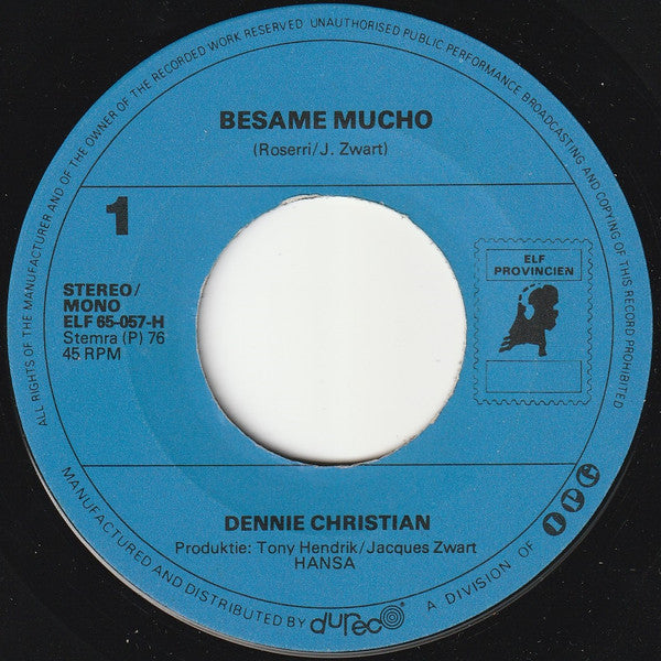 Dennie Christian : Besame Mucho (7", Single)