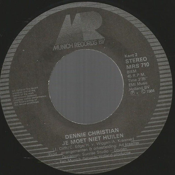 Dennie Christian : Eenzaam Naar Huis Toe (7", Single)