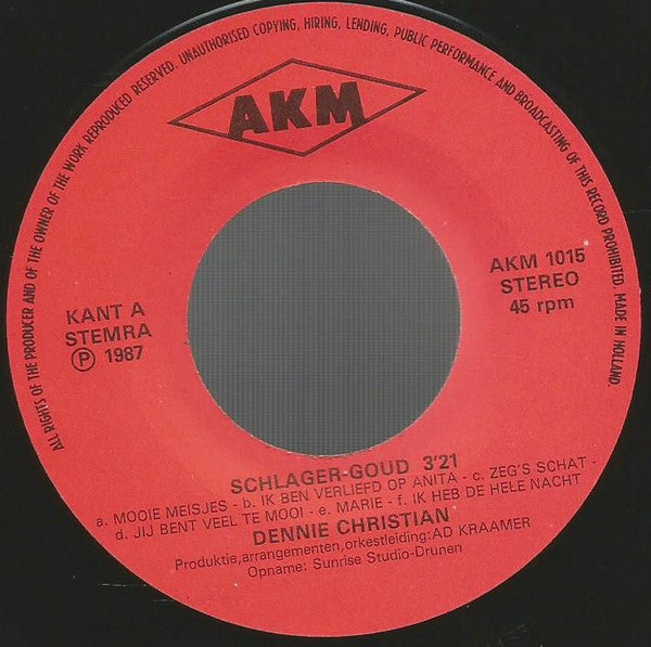 Dennie Christian : Schlager-Goud (7", Single)