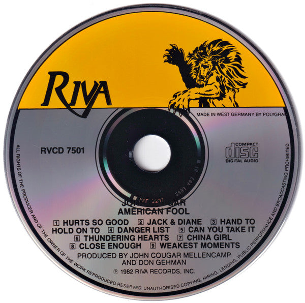 John Cougar Mellencamp : American Fool (CD, Album, RE)