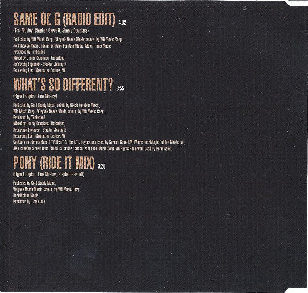 Ginuwine : Same Ol' G (CD, Maxi)