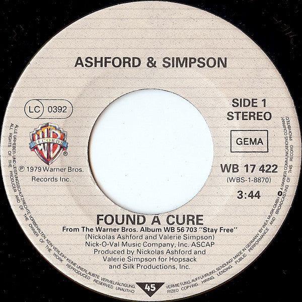 Ashford & Simpson : Found A Cure (7", Single, M/Print)
