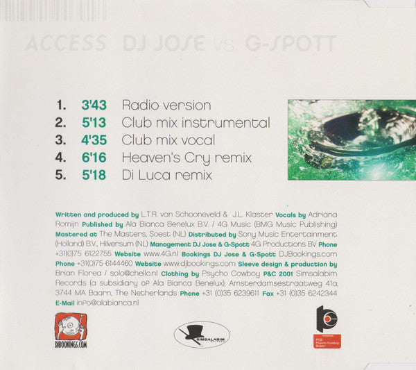 DJ Jose vs. G-Spott : Access (CD, Maxi)