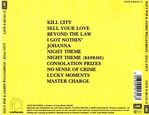 Iggy Pop & James Williamson : Kill City (CD, Album, RE)