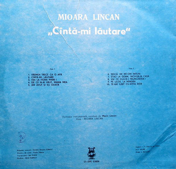 Mioara Lincan : Cîntă-mi Lăutare (LP, Album)