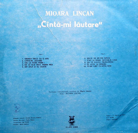 Mioara Lincan : Cîntă-mi Lăutare (LP, Album)