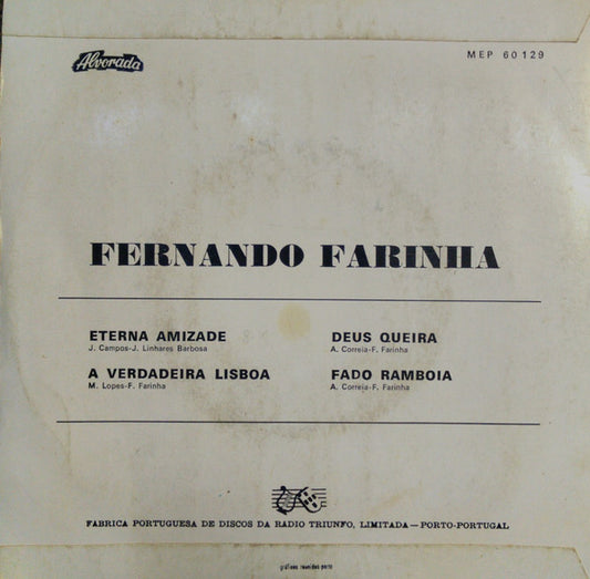 Fernando Farinha : A Verdadeira Lisboa (7", EP)