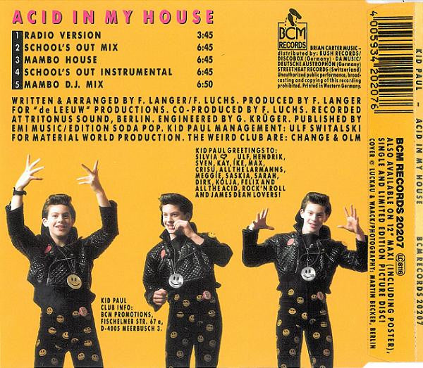 Kid Paul Featuring Hitman (3) : Acid In My House (CD, Single)