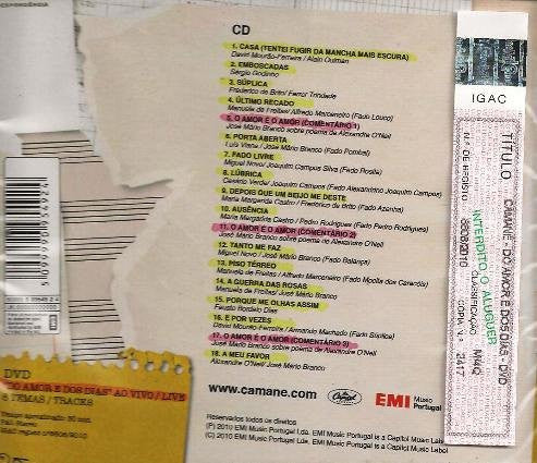 Camané : Do Amor E Dos Dias (CD, Album + DVD-V, PAL)