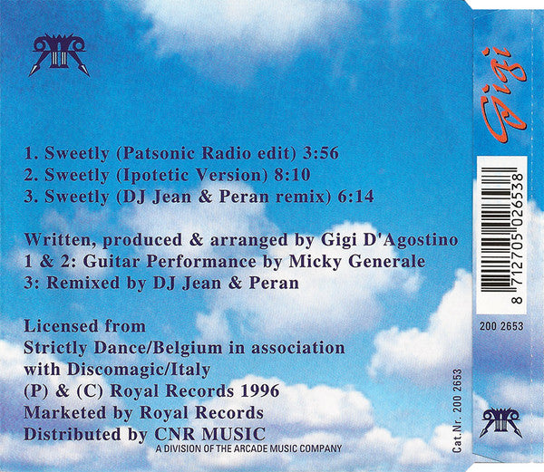 Gigi D'Agostino : Sweetly (CD, Maxi)