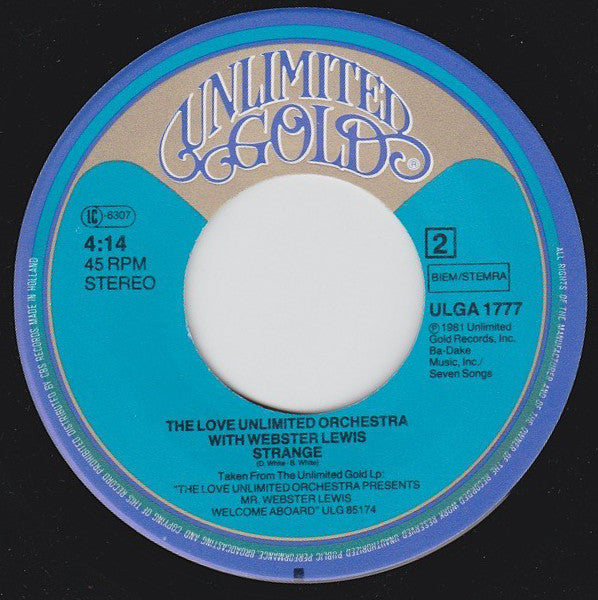 Love Unlimited Orchestra With Webster Lewis : Welcome Aboard (7", Single)