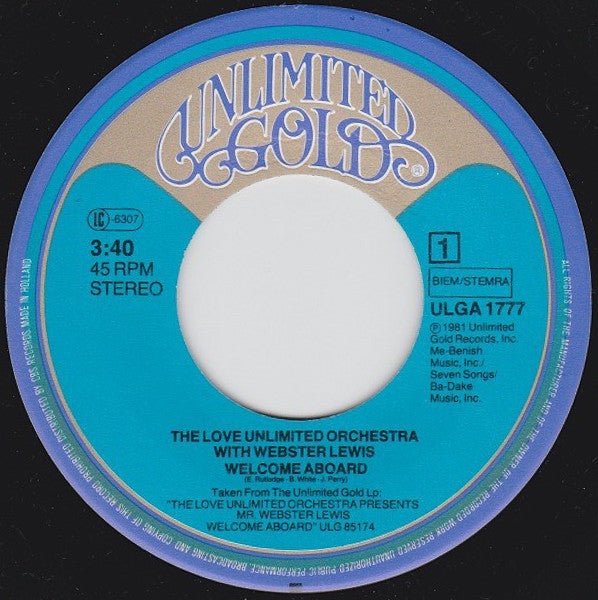 Love Unlimited Orchestra With Webster Lewis : Welcome Aboard (7", Single)