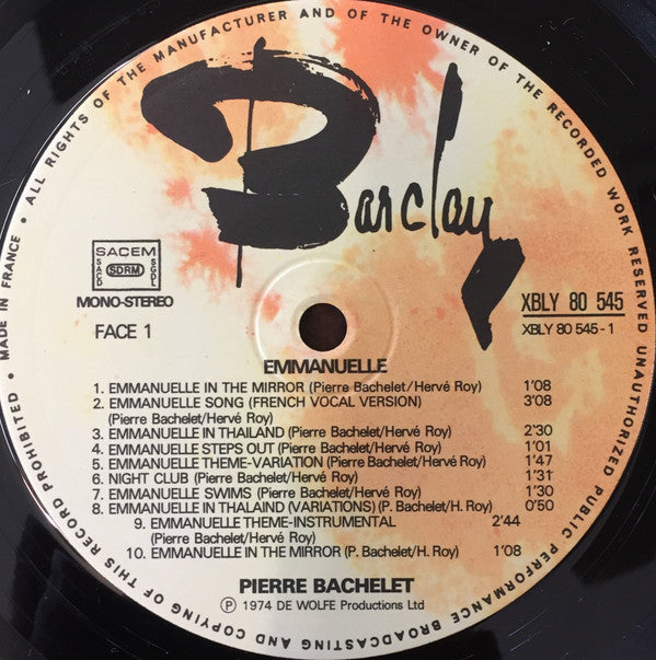 Pierre Bachelet : Emmanuelle - Bande Originale Du Film De Just Jaeckin (LP, Album)