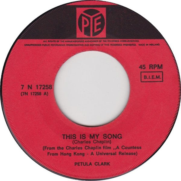Petula Clark : This Is My Song  (7", Single)