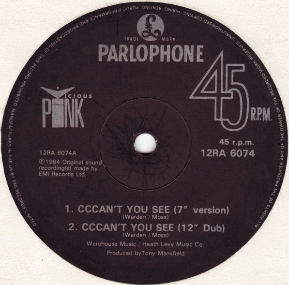 Vicious Pink : Cccan't You See...(Version) (12", Single)