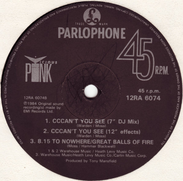 Vicious Pink : Cccan't You See...(Version) (12", Single)