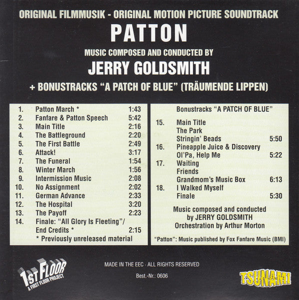 Jerry Goldsmith : Patton  + Bonustracks "A Patch Of Blue" (Original Motion Picture Soundtrack) (CD, Album, Comp, RE, RM)