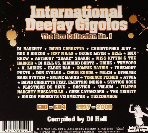 Various : International Deejay Gigolos The Box Collection No. 1 CD1 - CD4 1997 - 2000 (5xCD, Comp + Box, Comp, Ltd)