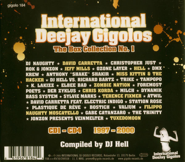 Various : International Deejay Gigolos The Box Collection No. 1 CD1 - CD4 1997 - 2000 (5xCD, Comp + Box, Comp, Ltd)