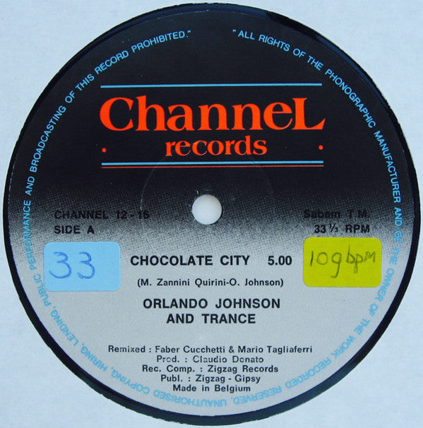 Orlando Johnson & Trance : Chocolate City / Fantasize (12", Single)