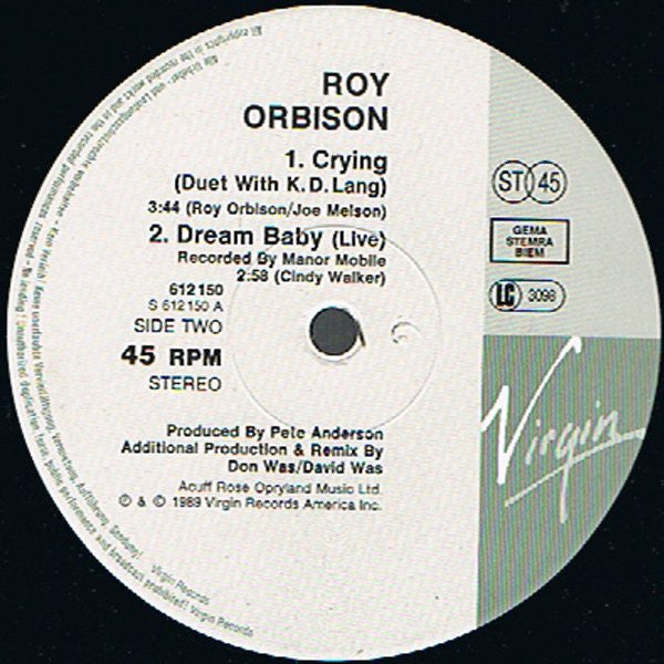 Roy Orbison : She's A Mystery To Me (12")