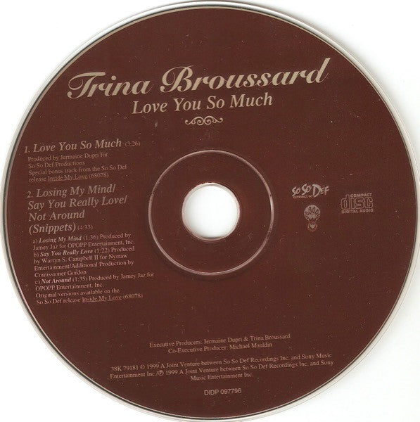 Trina Broussard : Love You So Much (CD, Single)