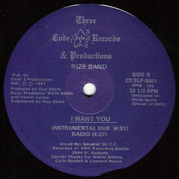 Rize Band : I Want You (12")