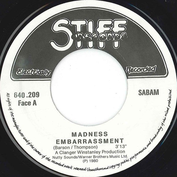 Madness : Embarrassment (7", Single)