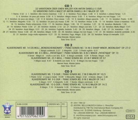 Ludwig van Beethoven, Alfred Brendel, Werner Haas : Diabelli-Variationen • Klaviersonaten (3xCD, Comp)