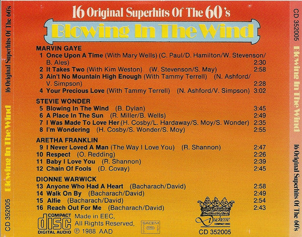 Various : Blowing In The Wind - 16 Original Superhits Of The 60's (CD, Comp)