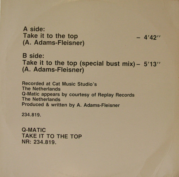 Q-Matic : Take It To The Top (12")