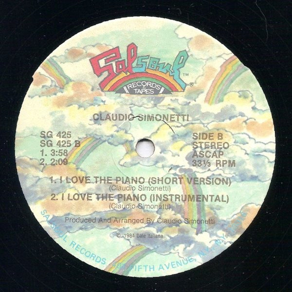 Claudio Simonetti : I Love The Piano (12")