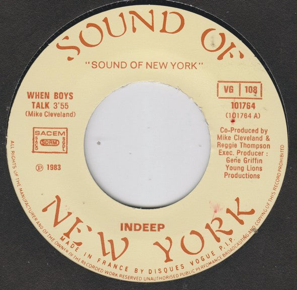 Indeep : When Boys Talk (7", Single)