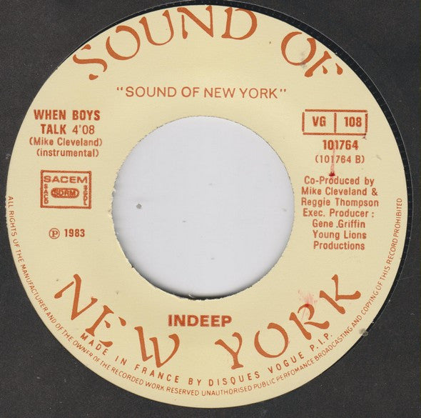 Indeep : When Boys Talk (7", Single)